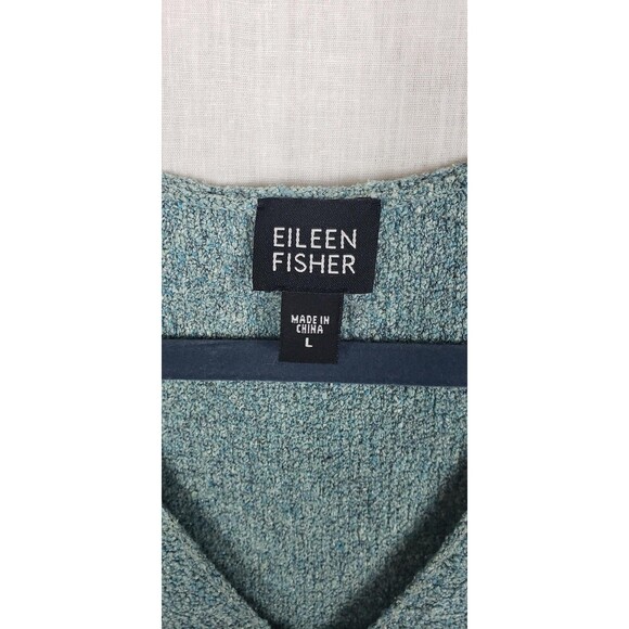Eileen Fisher Knit Tank Sweater L Speckled Green Silk Blend Casual Work Minimal - Picture 3 of 8